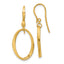 14k Polished Oval Shepherd Hook Dangle Earrings