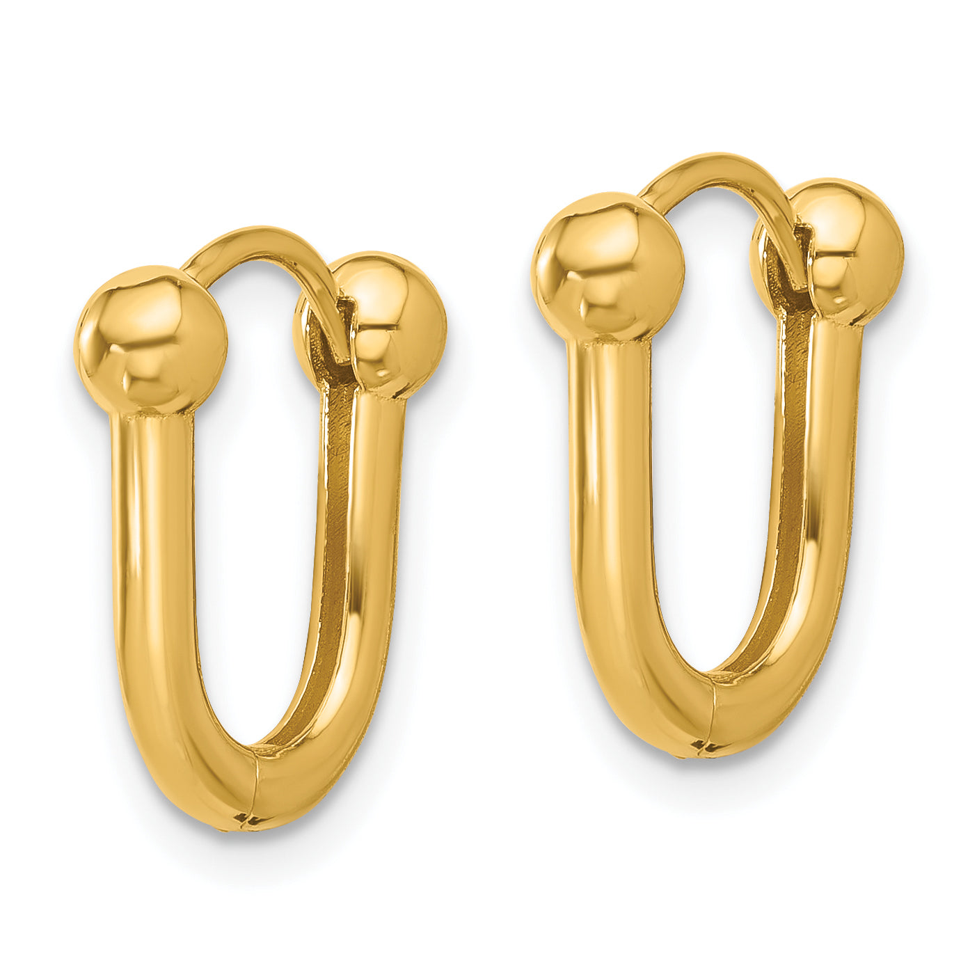 14K Polished Hinged Hoop Earrings Secondary image