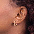 14K Rose Gold Polished Hinged Hoop Earrings