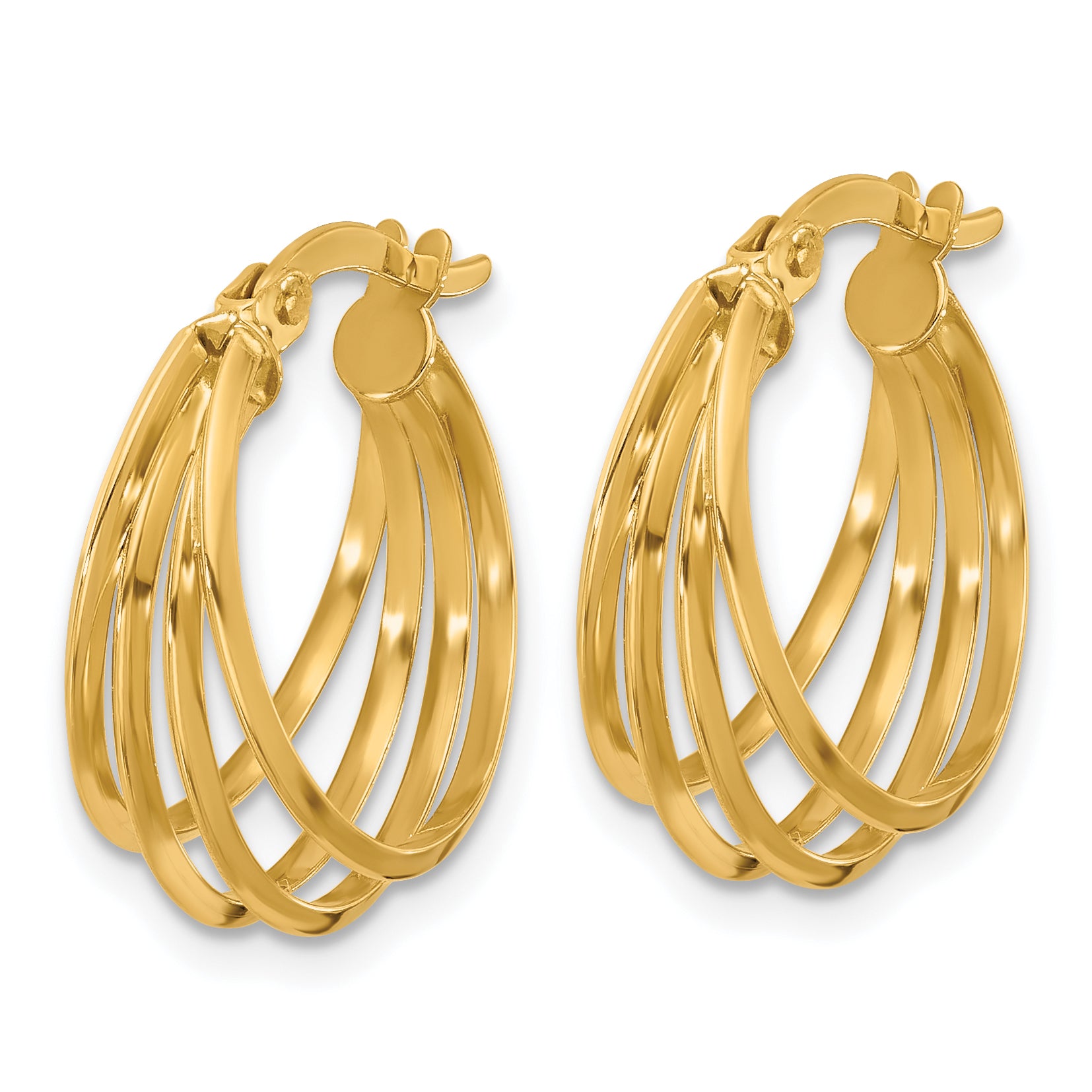 14K Polished Hoop Earrings Secondary image
