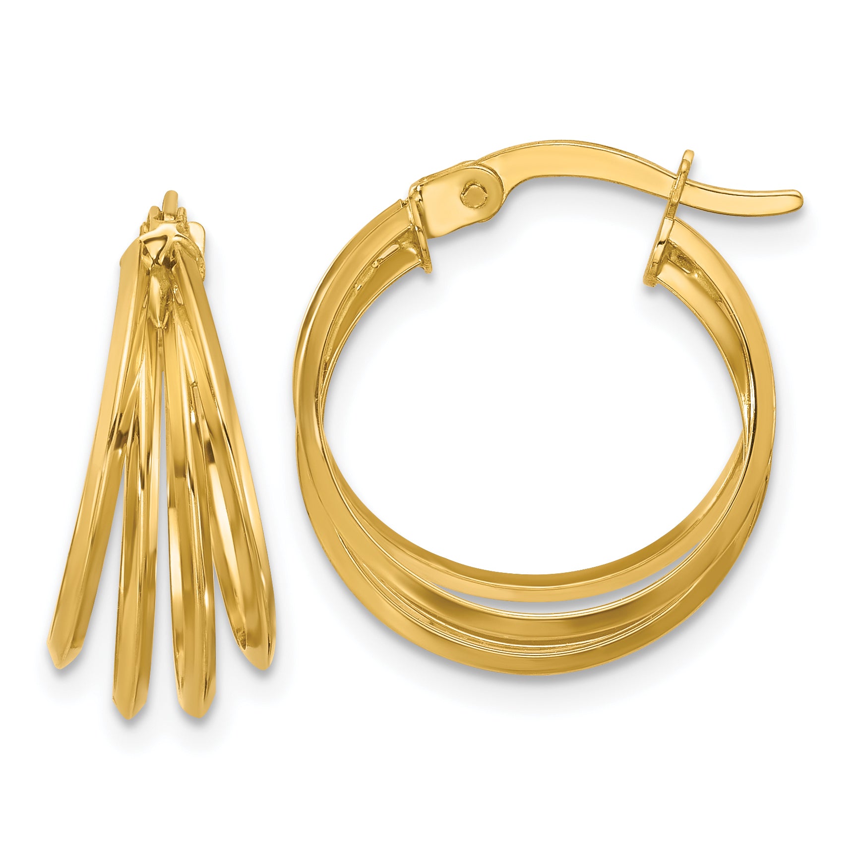 14K Polished Hoop Earrings Main image