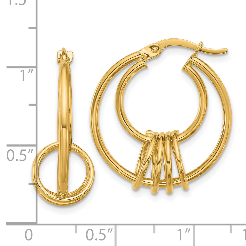 14K Polished Fancy Hoop Earrings