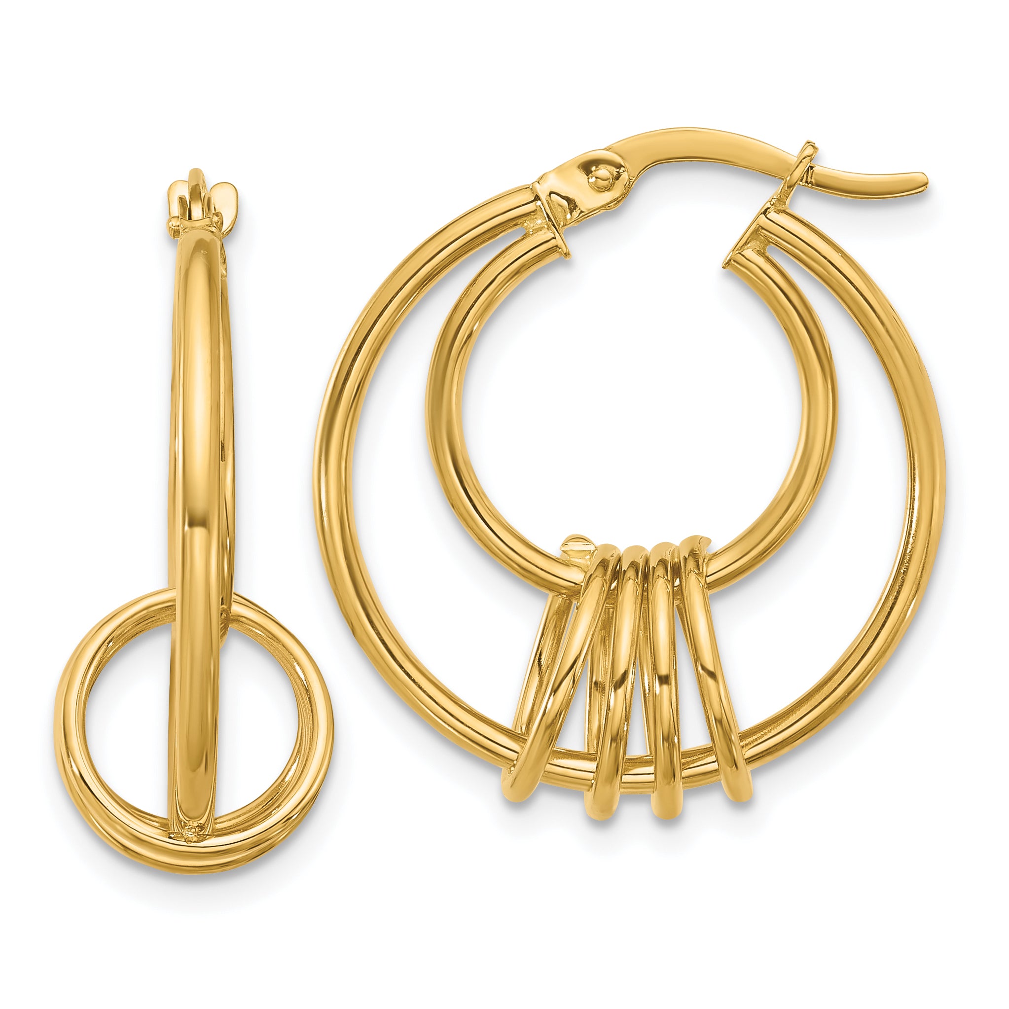 14K Polished Fancy Hoop Earrings Main image
