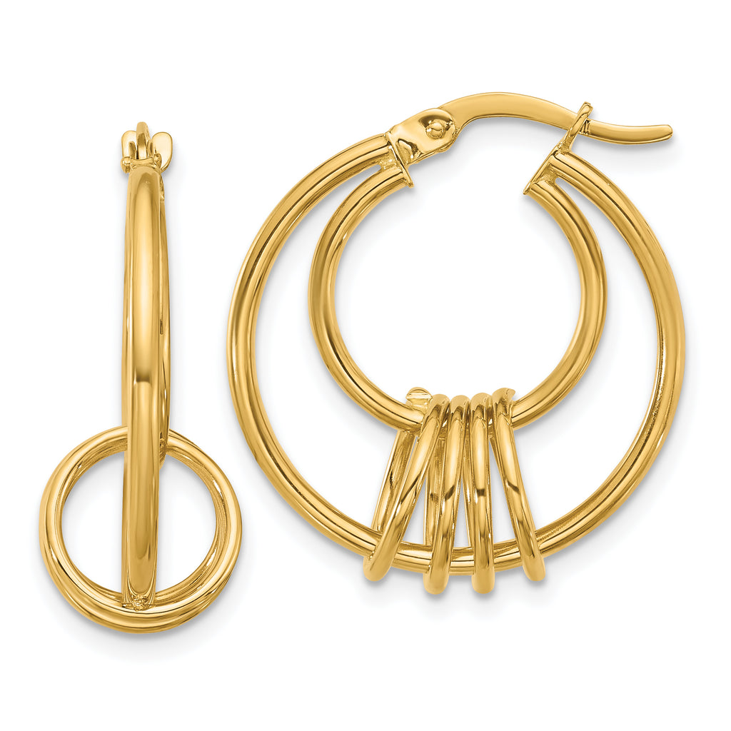 14K Polished Fancy Hoop Earrings