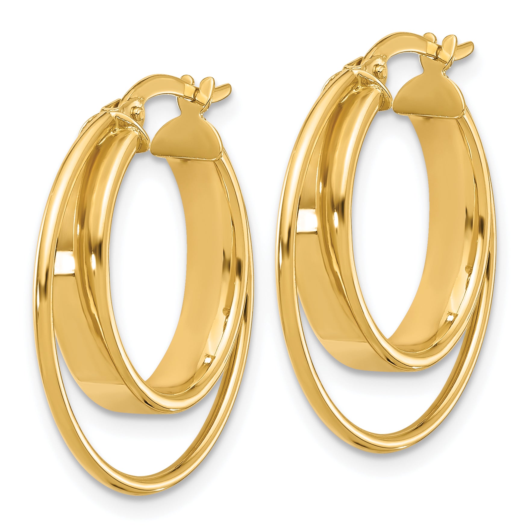 14K Polished Hoop Earrings Secondary image