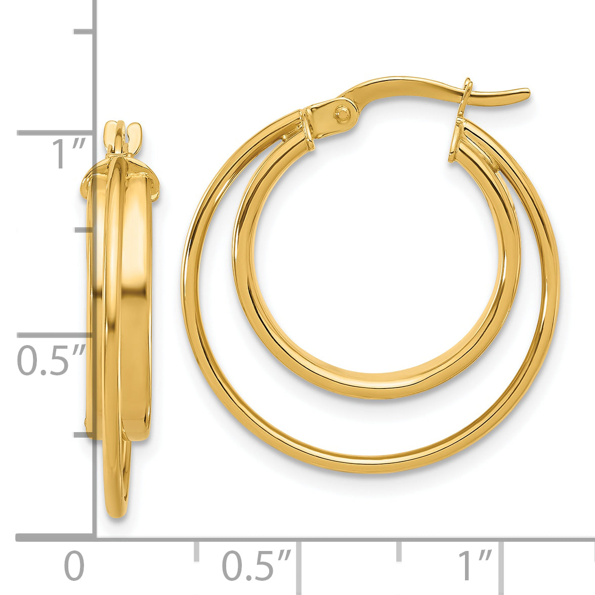 14K Polished Hoop Earrings
