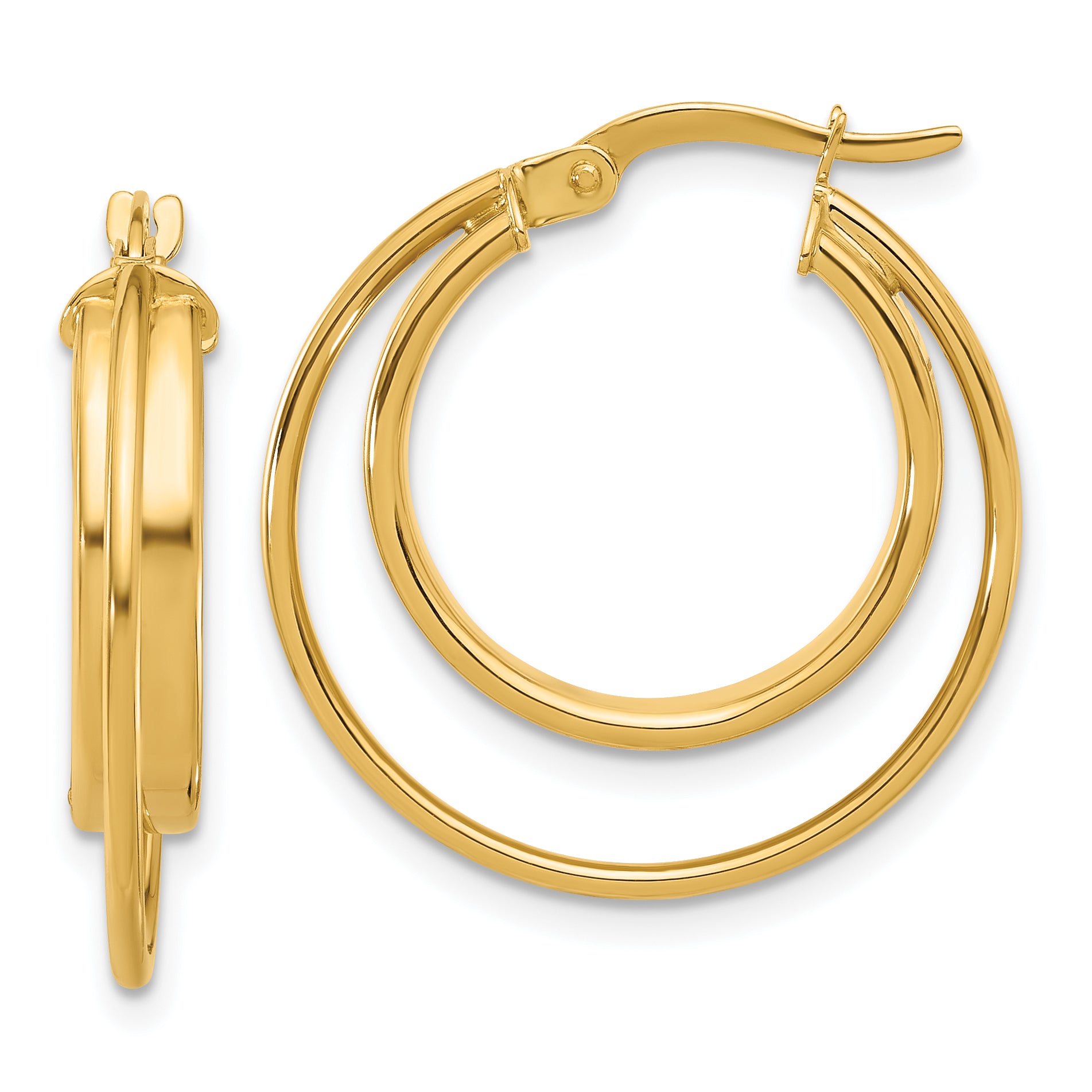 14K Polished Hoop Earrings Main image