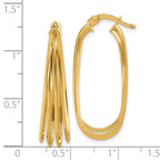 14K Polished Oval Hoop Earrings