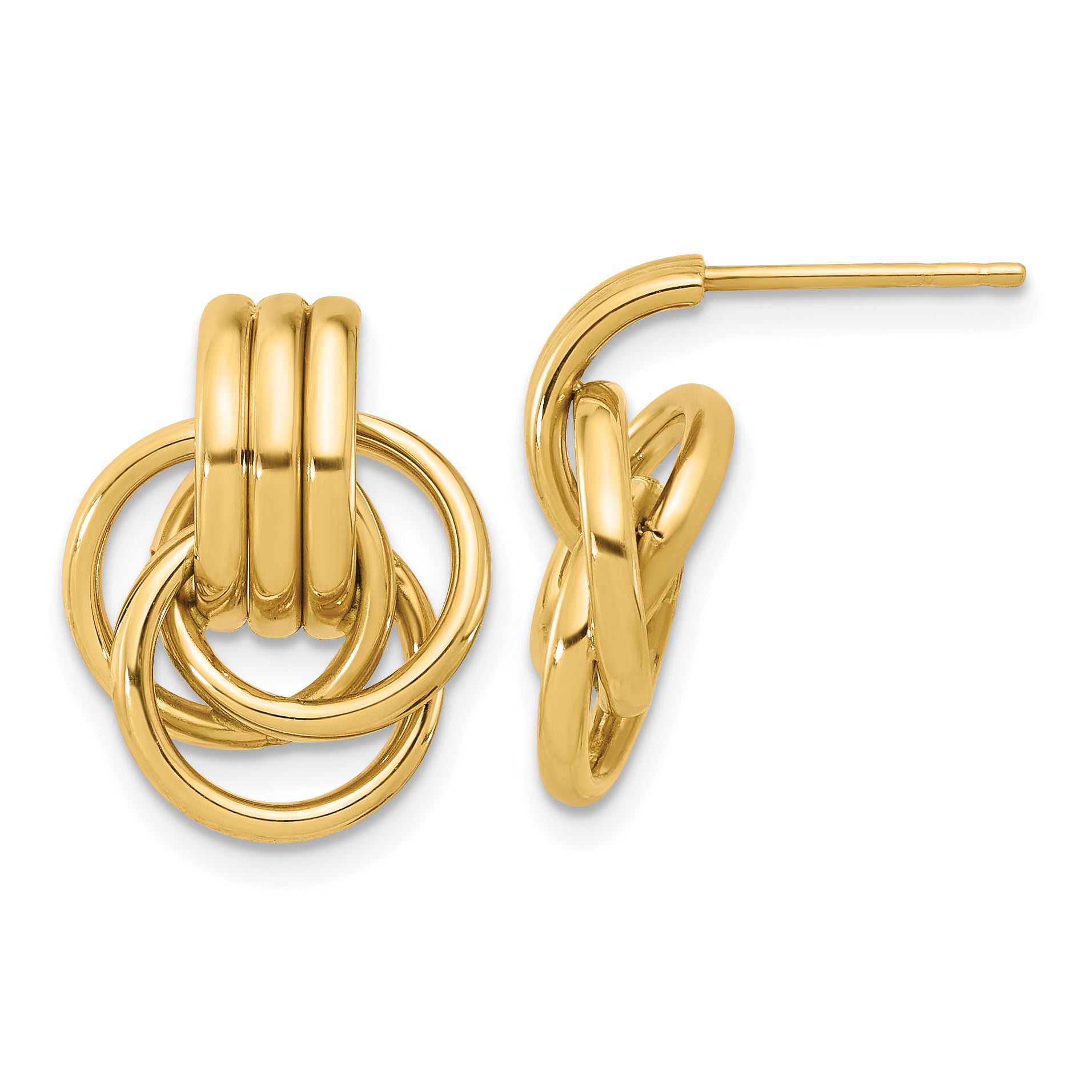 14K Polished Circles Post Earrings Main image
