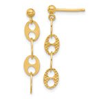 14K Polished and Textured Fancy Link Dangle Earrings
