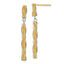 14K Two-tone Polished/Satin/Dia-cut Post Dangle Earrings