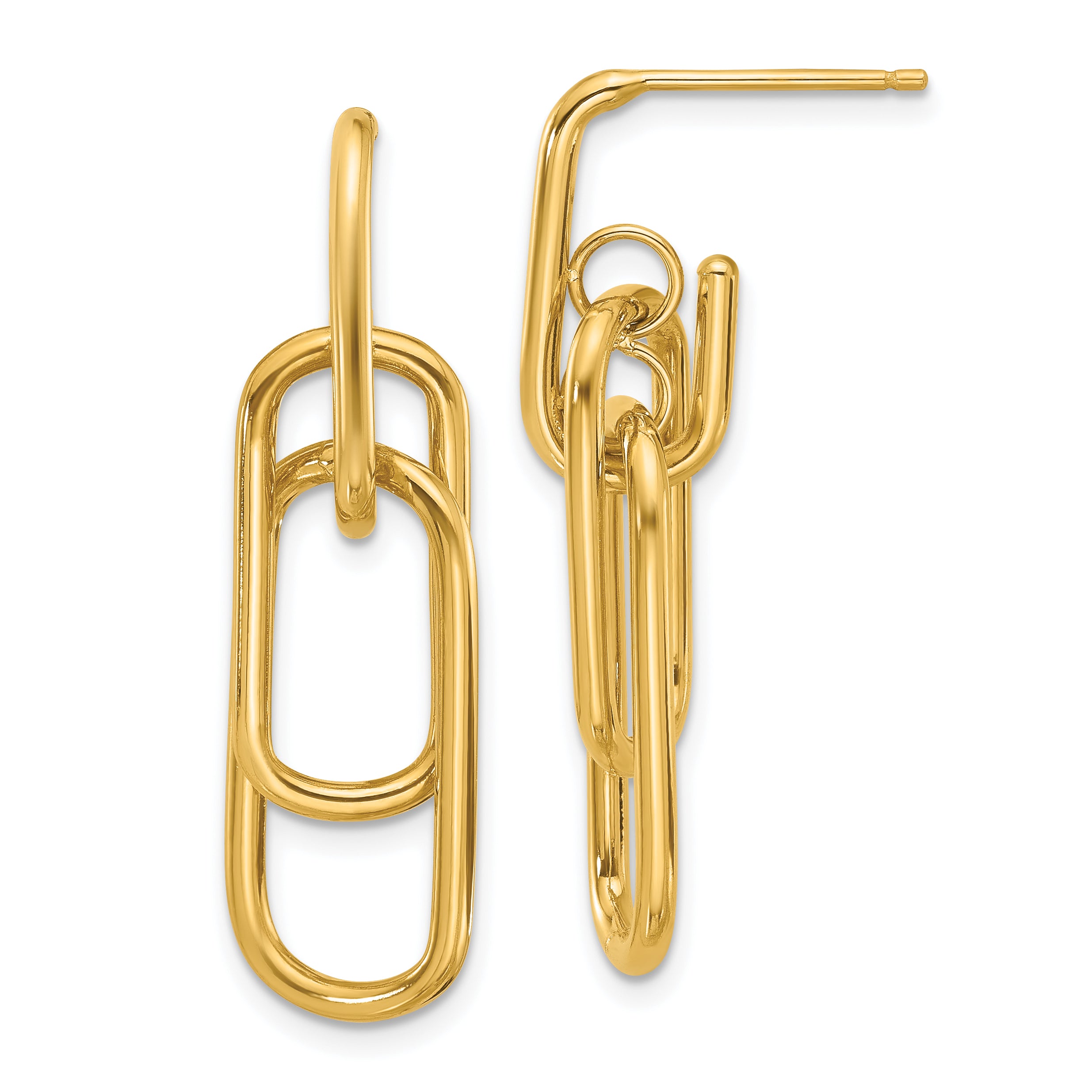 14K Polished Post Dangle Earrings Main image