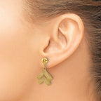 14K Polished and Textured Fancy Dangle Post Earrings
