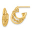 14K Polished Twisted J-Hoop Post Earrings