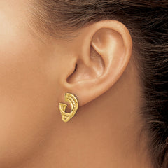 14K Polished and Twisted Post Earrings