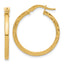14K Polished with Pattern Hoop Earrings