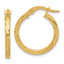 14K Polished and Grooved Hoop Earrings