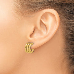 14K Polished Oval J-Hoop Post Earrings