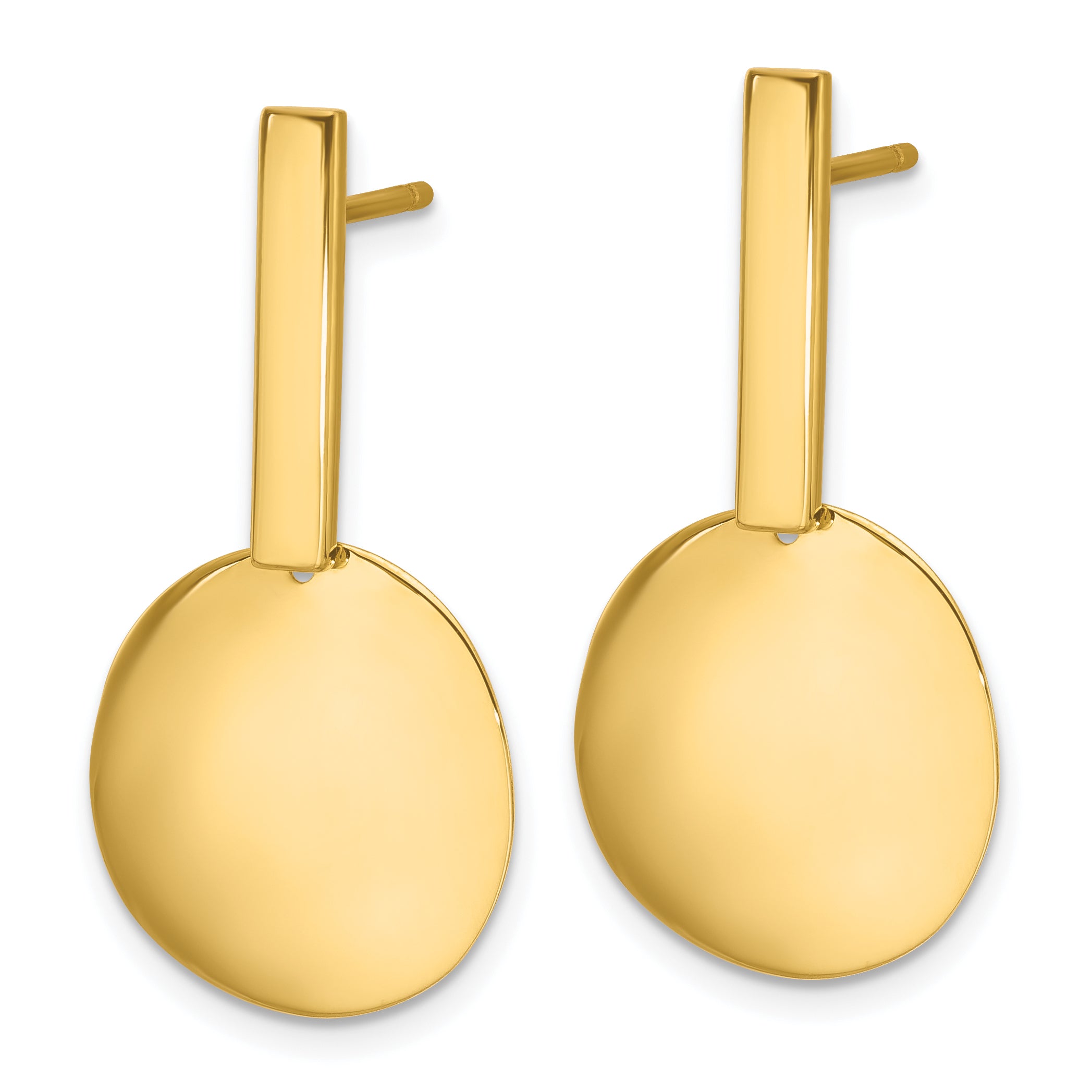 14K Polished  Drop Post Earrings Secondary image