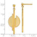 14K Polished and Brushed Dangle Post Earrings