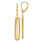 14K Polished Dangle Leverback Earrings