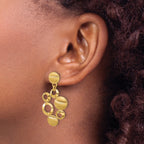 Leslie's' 14K Polished and Satin Circles Post Dangle Earrings