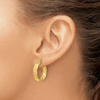 14k Polished and D/C Hoop Earrings