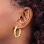 14k Polished and D/C Hoop Earrings