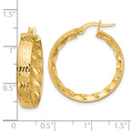 14k Polished and D/C Hoop Earrings