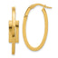 14k Polished Oval Square Tube Hoop Earrings
