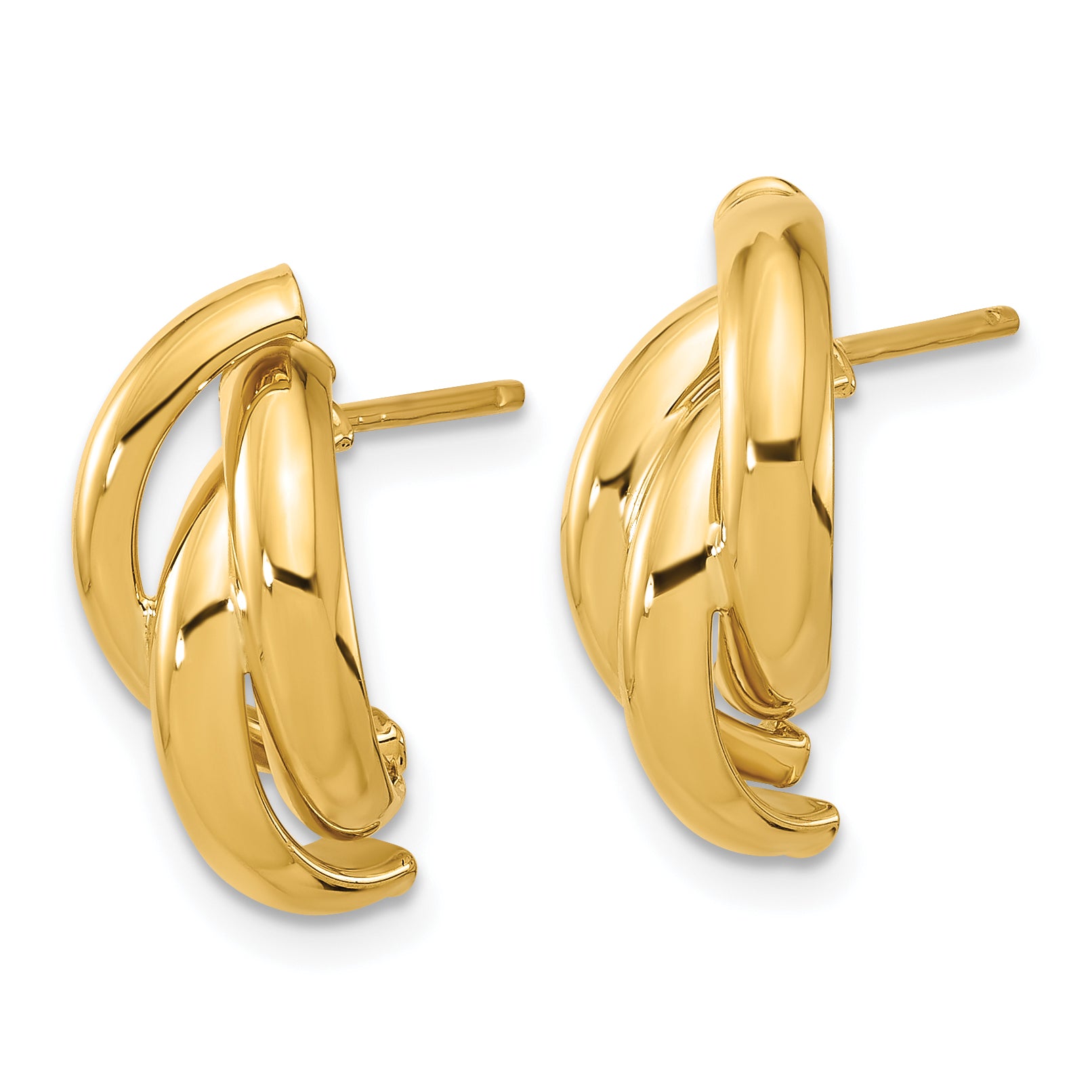 14k Polished Twisted Post Earrings Secondary image
