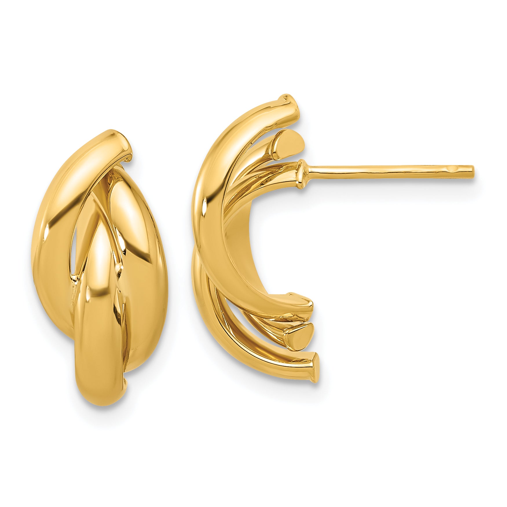 14k Polished Twisted Post Earrings Main image