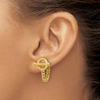 14K Polished Toggle Chain Post Earrings