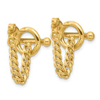 14K Polished Toggle Chain Post Earrings