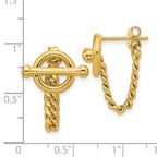 14K Polished Toggle Chain Post Earrings