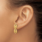 14K Polished Hollow Dangle post Earrings