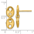 14K Polished Hollow Dangle post Earrings