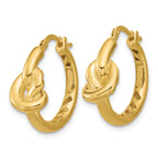 14K Polished Hollow Knot Round Hoop Earrings