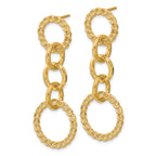 14K Polished Fancy Circle Link Dangle Post Earrings