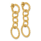 14K Polished Fancy Circle Link Dangle Post Earrings