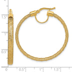 14K Polished Mesh Round Hoop Earrings