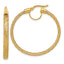 14K Polished Mesh Round Hoop Earrings