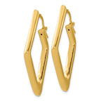 14K Polished Hollow Diamond Shape Hoop Earrings