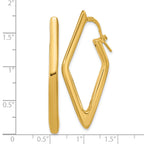 14K Polished Hollow Diamond Shape Hoop Earrings