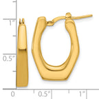14K Polished Hollow Fancy Hoop Earrings