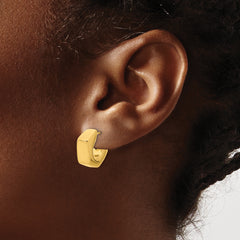 14K Polished Hollow J-Hoop Post Earrings