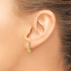 14K Polished J-Hoop Post Earrings