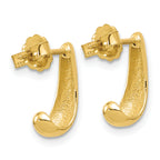 14K Polished J-Hoop Post Earrings