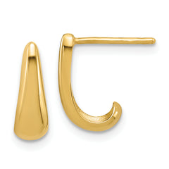 14K Polished J-Hoop Post Earrings