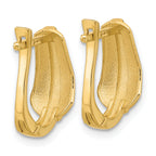14K with Rhodium Polished Hinged Hoop Earrings